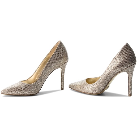 Michael Michael Kors Claire silver/gold high heel shoes size 7 1/2 - Picture 2 of 13